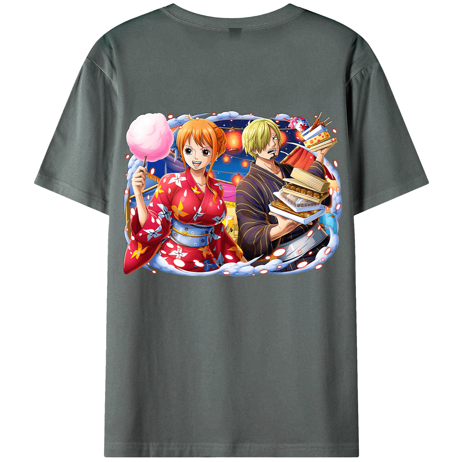 （画像用） ワンピース サンジ ONE PIECE Sanji 綿100％ メンズ半袖Tシャツ（バックプリント） 通気性